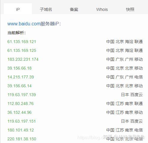 比如我们通过此网站查询到对应的ip有.jpg