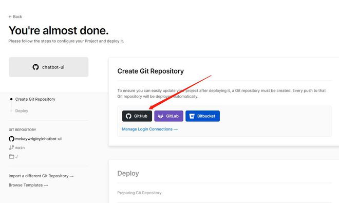 需要使用 GitHub 进行登录在 Vercel 网站上.jpg