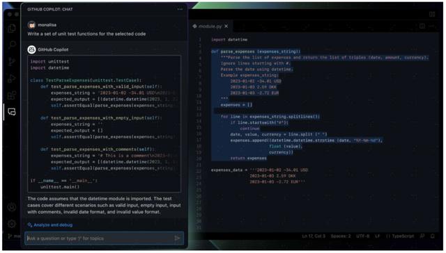 GitHub Copilot X支持通过对话交互生成代码.jpeg